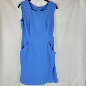 Connected Sleeveless Women's Blue Dress w/Pockets